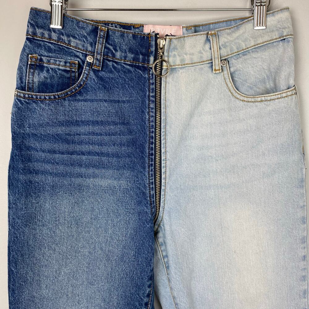 Revice Denim Yin Yang Two-Tone High Waisted Zipper Jeans In Tokyo Wash Size 28 - Picture 5 of 11
